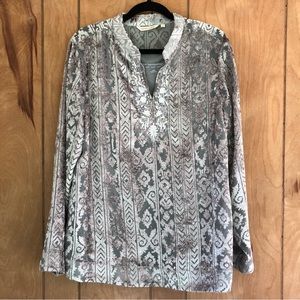 Soft Surroundings Gray and Cream Tunic